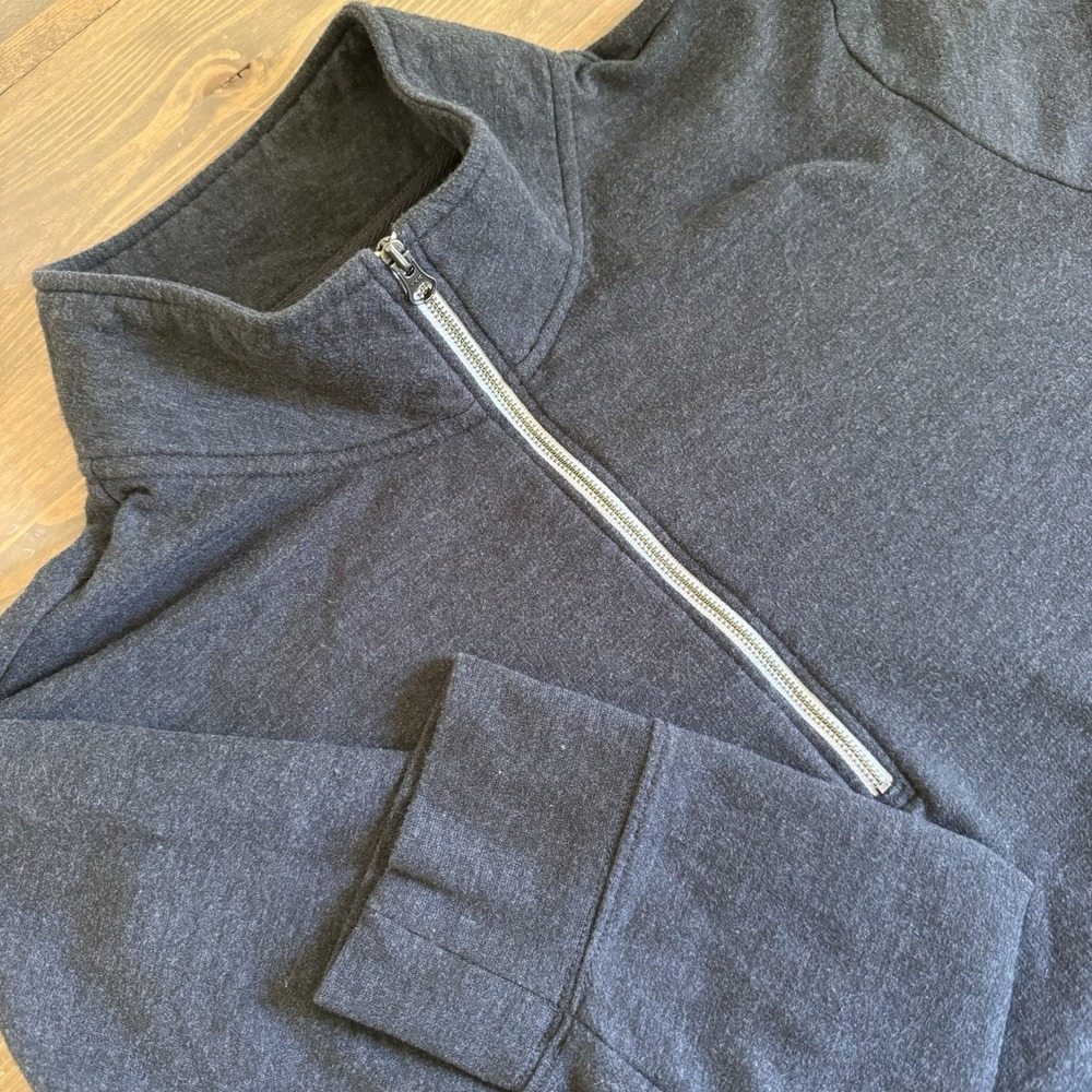 Eddie Bauer Womens XL Grey 1/4 Quarter Zip Camp‎ Fleece Pullover Sweatshirt